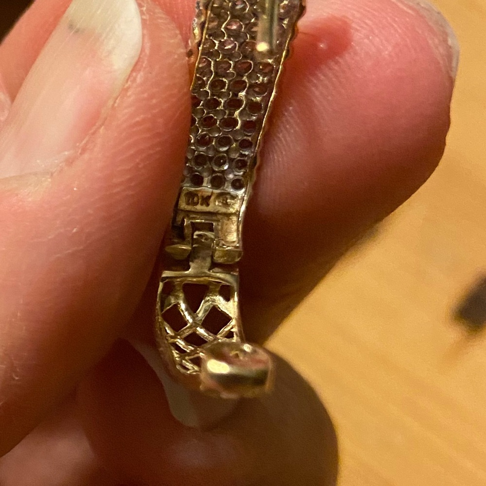 Vintage Custom 10K Yellow Gold 104 Genuine Diamond Four Row Huggie Earrings - Picture 13 of 15